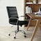 Flash Furniture Contemporary Chair Black Mid-Back Exec Chair, Fixed Arms, 18-1/4" to 22-1/4" Height GO-2286M-BK-GG - alternate 7